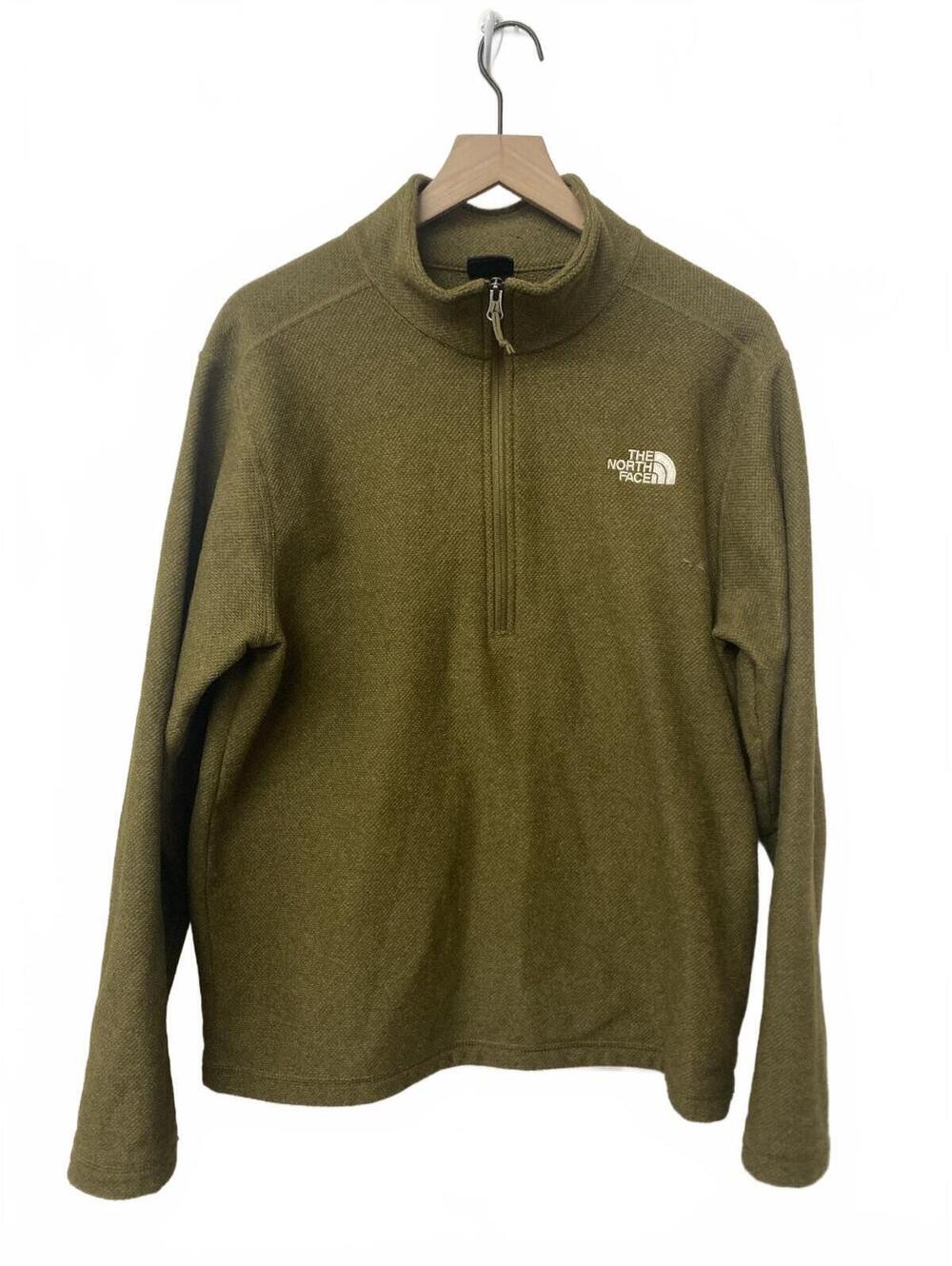 The North Face Olive Green Quarter 1/4 Zip Fleece Pullover Men's Size L